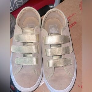 Tan/Cream Strap Vans